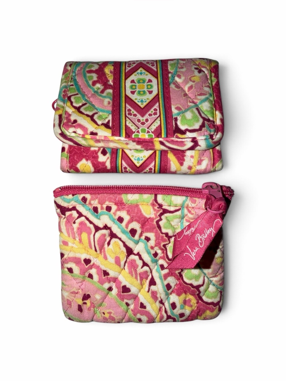 Vintage Vera Bradley Capri Melon Trifold Wallet and Coin Purse Y2K Made in USA